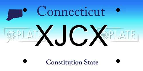 XJCX Connecticut License Plate