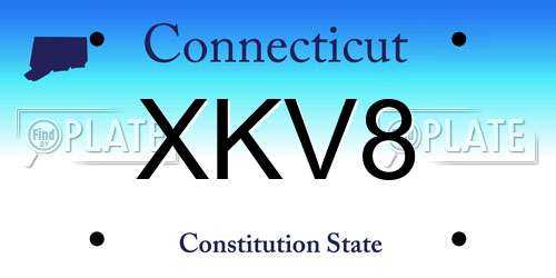 XKV8 Connecticut License Plate