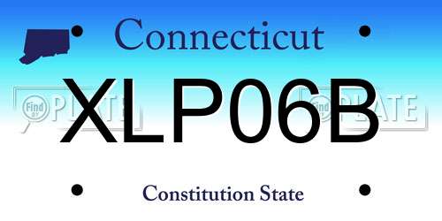 XLP06B Connecticut License Plate