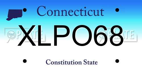 XLPO68 Connecticut License Plate