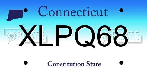 XLPQ68 Connecticut License Plate