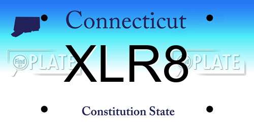 XLR8 Connecticut License Plate