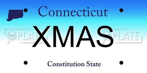 XMAS Connecticut License Plate