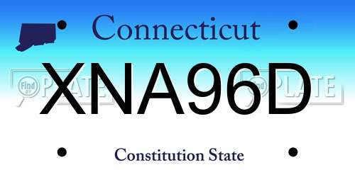 XNA96D Connecticut License Plate