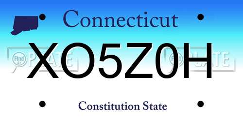 XO5Z0H Connecticut License Plate