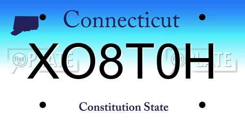 XO8T0H Connecticut License Plate