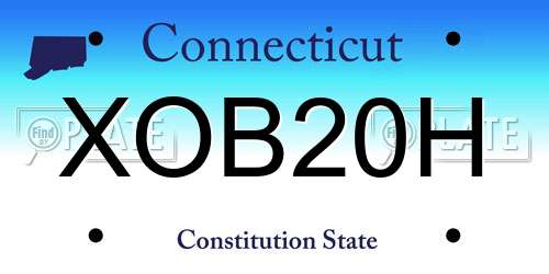 XOB20H Connecticut License Plate