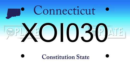 XOI030 Connecticut License Plate