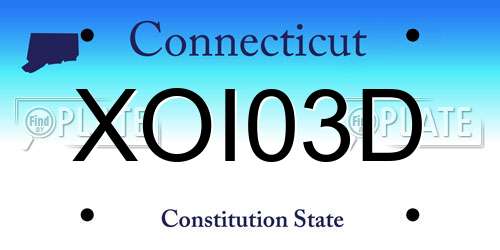 XOI03D Connecticut License Plate