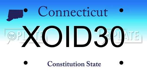 XOID30 Connecticut License Plate