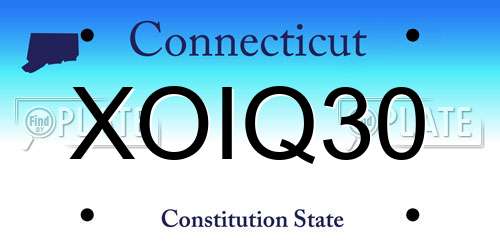 XOIQ30 Connecticut License Plate