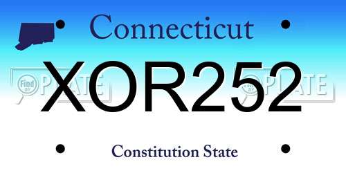 XOR252 Connecticut License Plate