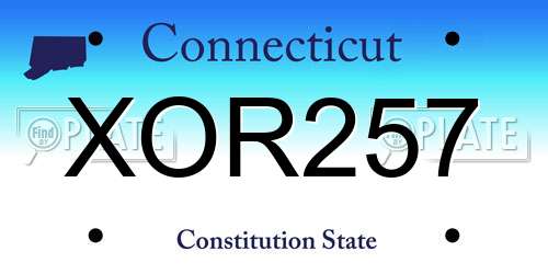 XOR257 Connecticut License Plate