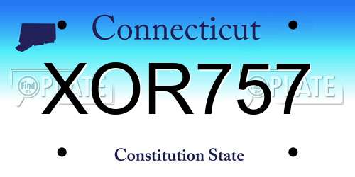 XOR757 Connecticut License Plate