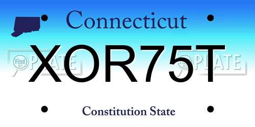 XOR75T Connecticut License Plate