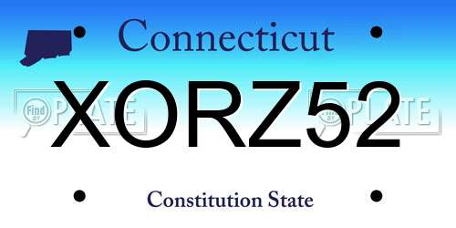 XORZ52 Connecticut License Plate