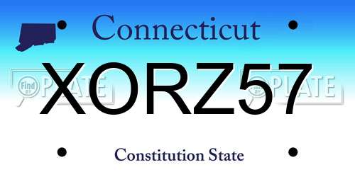 XORZ57 Connecticut License Plate