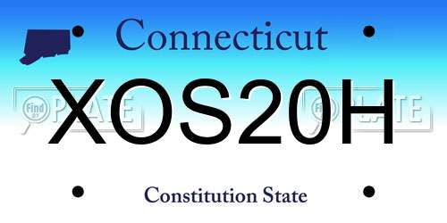 XOS20H Connecticut License Plate
