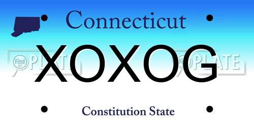 XOXOG Connecticut License Plate