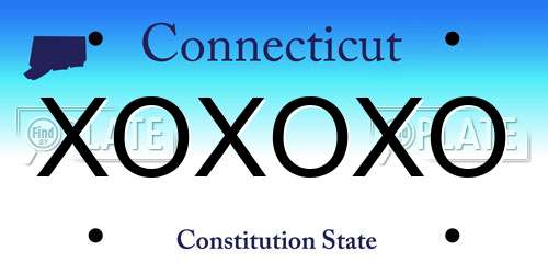 XOXOXO Connecticut License Plate