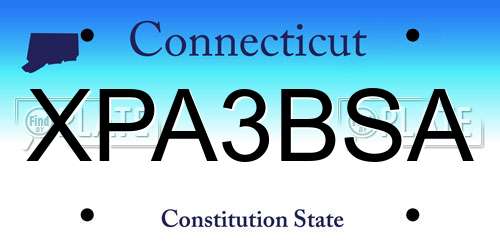 XPA3BSA Connecticut License Plate