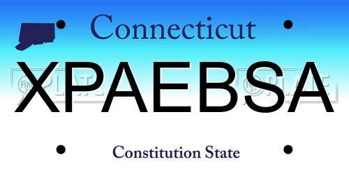 XPAEBSA Connecticut License Plate