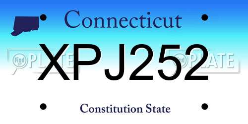 XPJ252 Connecticut License Plate