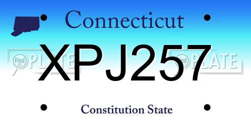 XPJ257 Connecticut License Plate