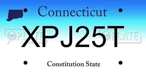 XPJ25T Connecticut License Plate