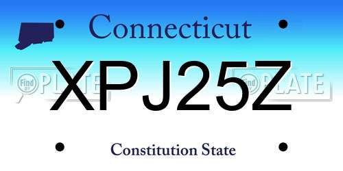 XPJ25Z Connecticut License Plate