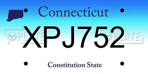 XPJ752 Connecticut License Plate