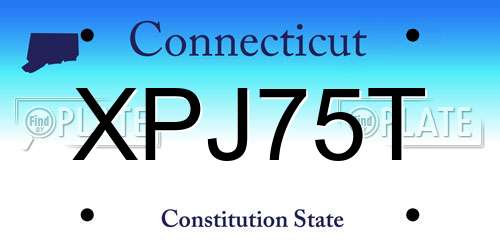 XPJ75T Connecticut License Plate