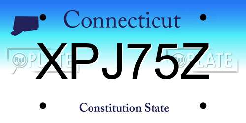 XPJ75Z Connecticut License Plate