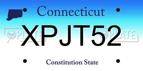 XPJT52 Connecticut License Plate