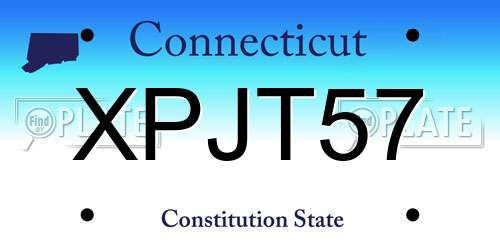 XPJT57 Connecticut License Plate