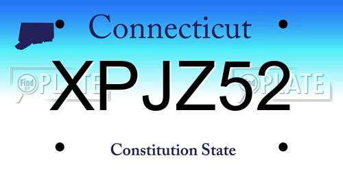 XPJZ52 Connecticut License Plate