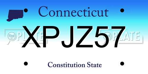 XPJZ57 Connecticut License Plate