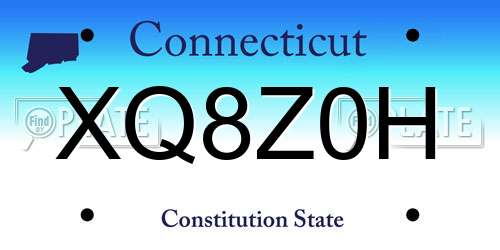 XQ8Z0H Connecticut License Plate