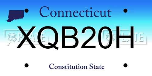 XQB20H Connecticut License Plate
