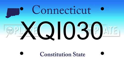XQI030 Connecticut License Plate