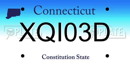 XQI03D Connecticut License Plate