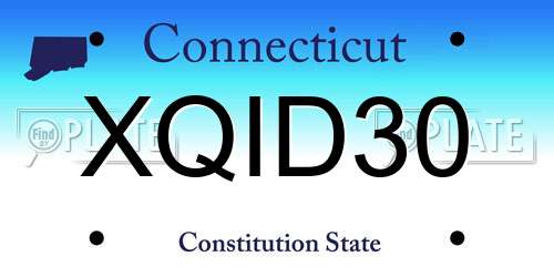 XQID30 Connecticut License Plate
