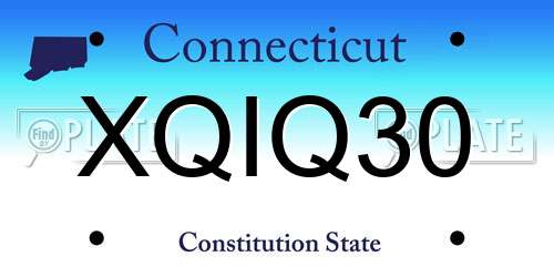 XQIQ30 Connecticut License Plate