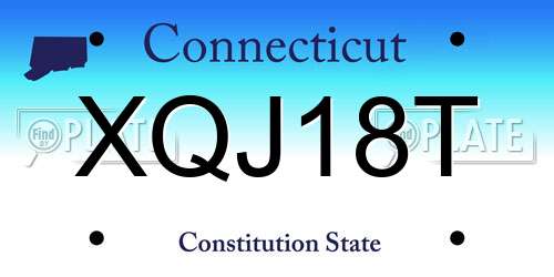 XQJ18T Connecticut License Plate