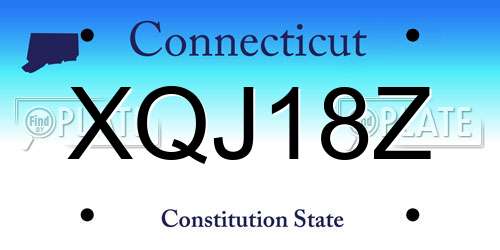 XQJ18Z Connecticut License Plate