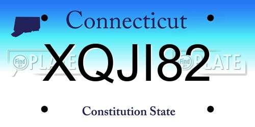 XQJI82 Connecticut License Plate