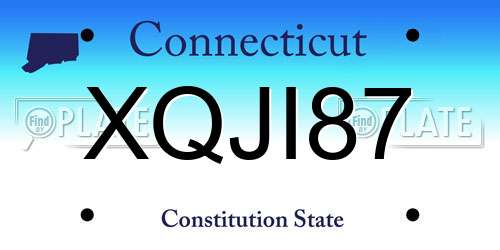 XQJI87 Connecticut License Plate