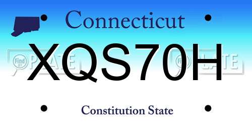 XQS70H Connecticut License Plate