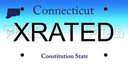 XRATED Connecticut License Plate