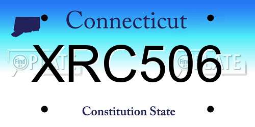 XRC506 Connecticut License Plate